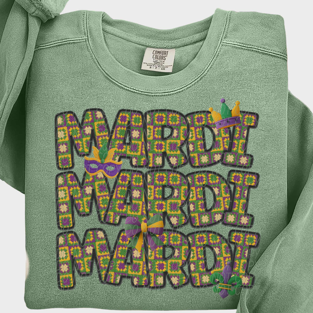 Mardi stacked with small elements (city) DTF Transfer