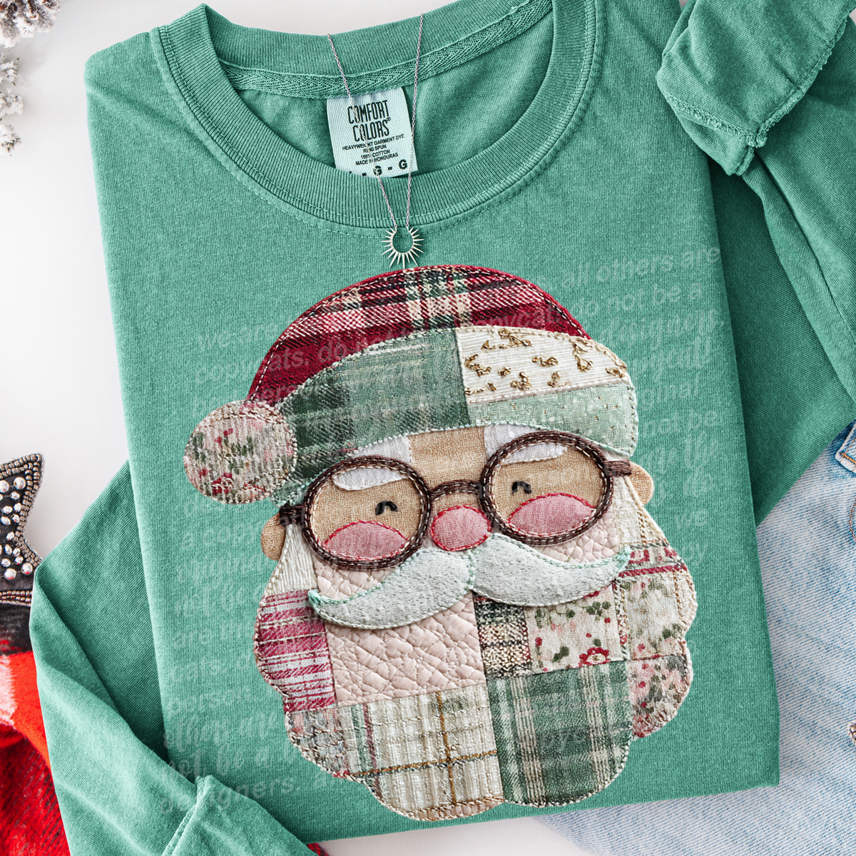 Faux Fabric Santa (TTD) DTF Transfer