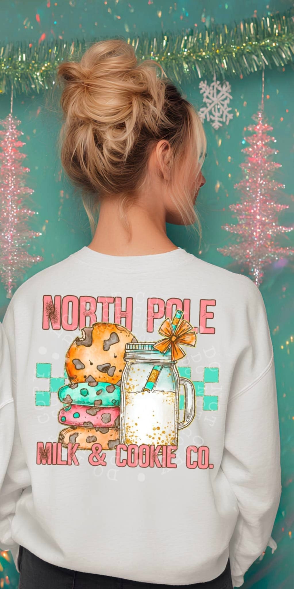North Pole milk & cookie co BACK 106465 DTF transfer