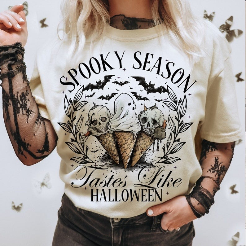 Spooky season taste like Halloween black font 50992 DTF transfer
