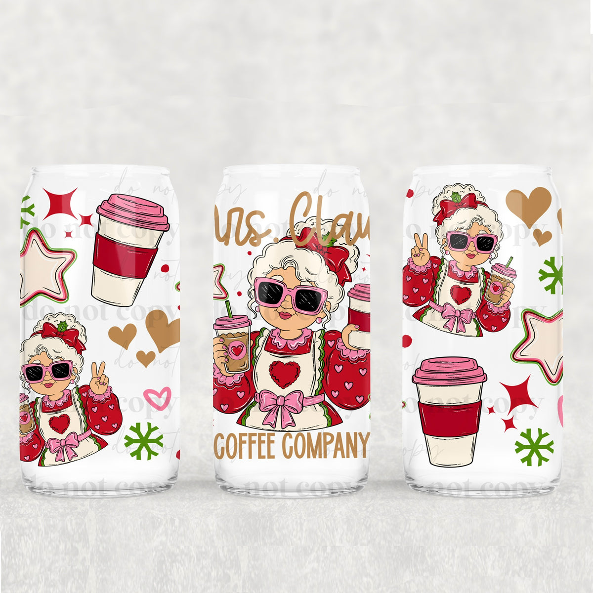 Mrs Claus coffee (exclusive) UV DTF WRAP