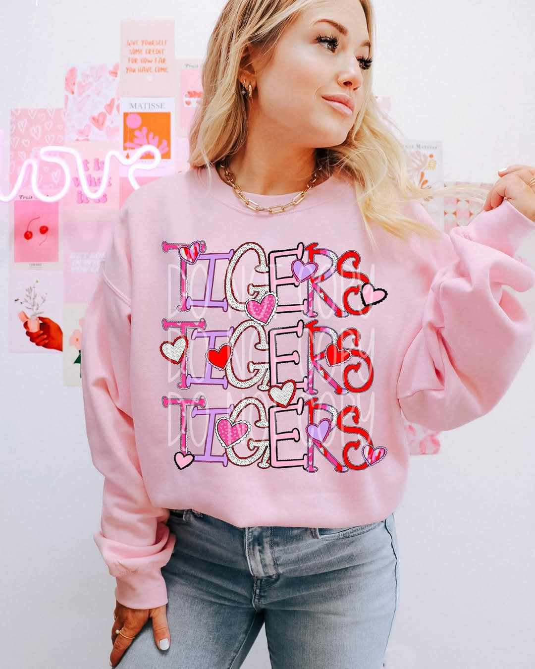 Tigers valentine stacked (PH) 73755 DTF transfer