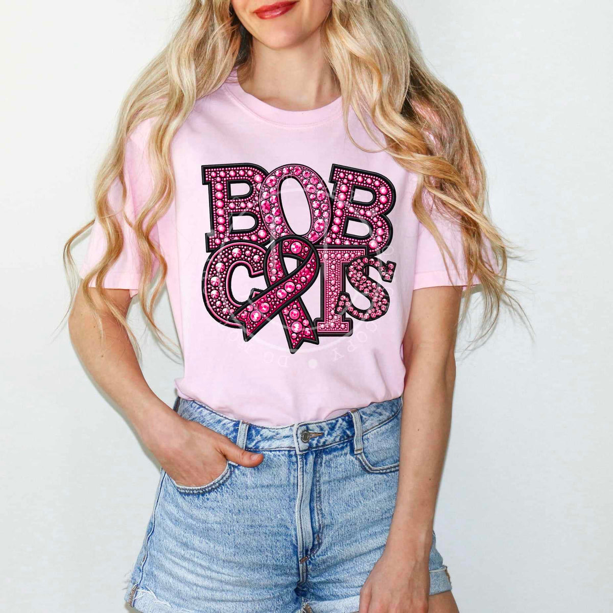 Bobcats pink rhinestone 60615 DTF transfer