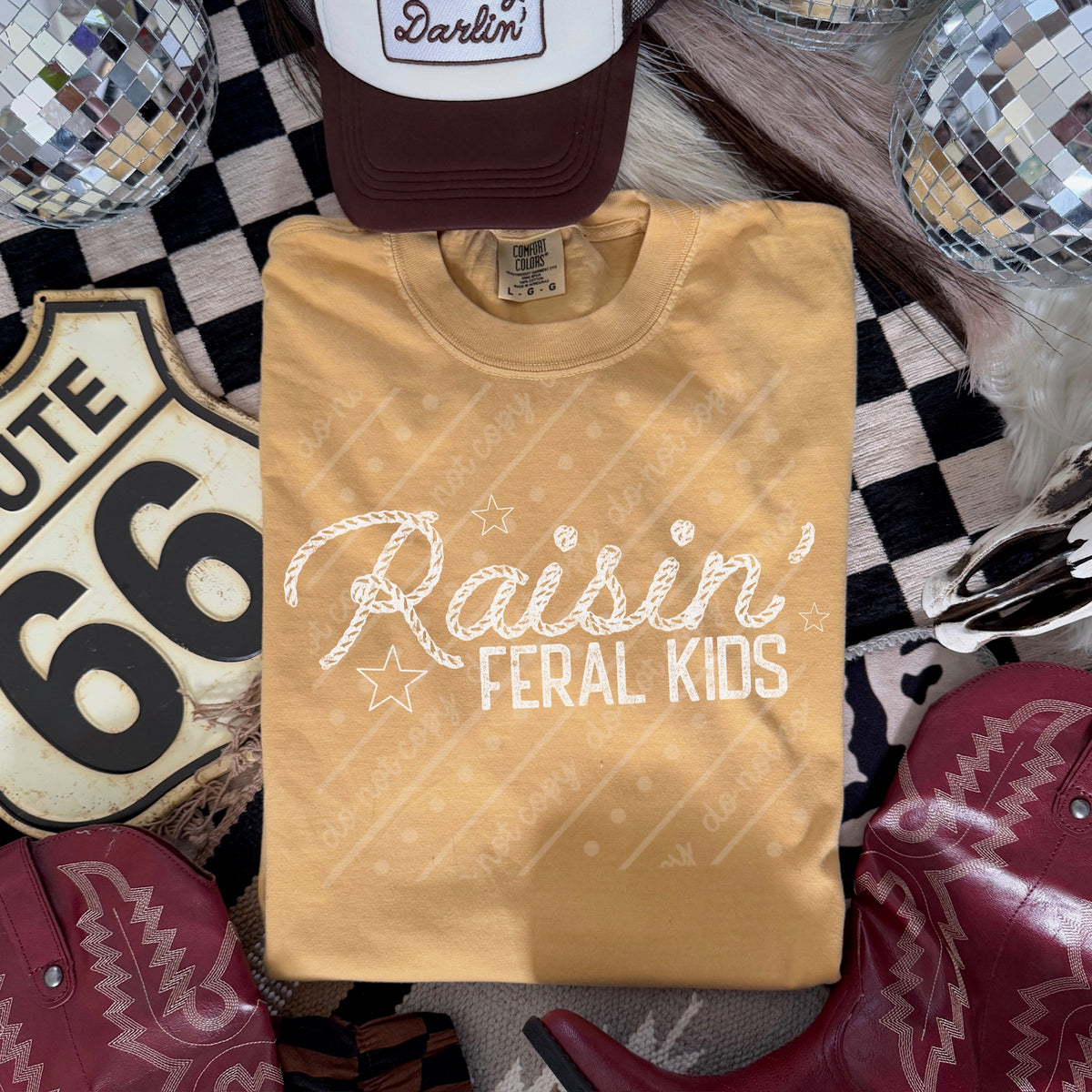 Raising feral kids white (scarlow) DTF Transfer