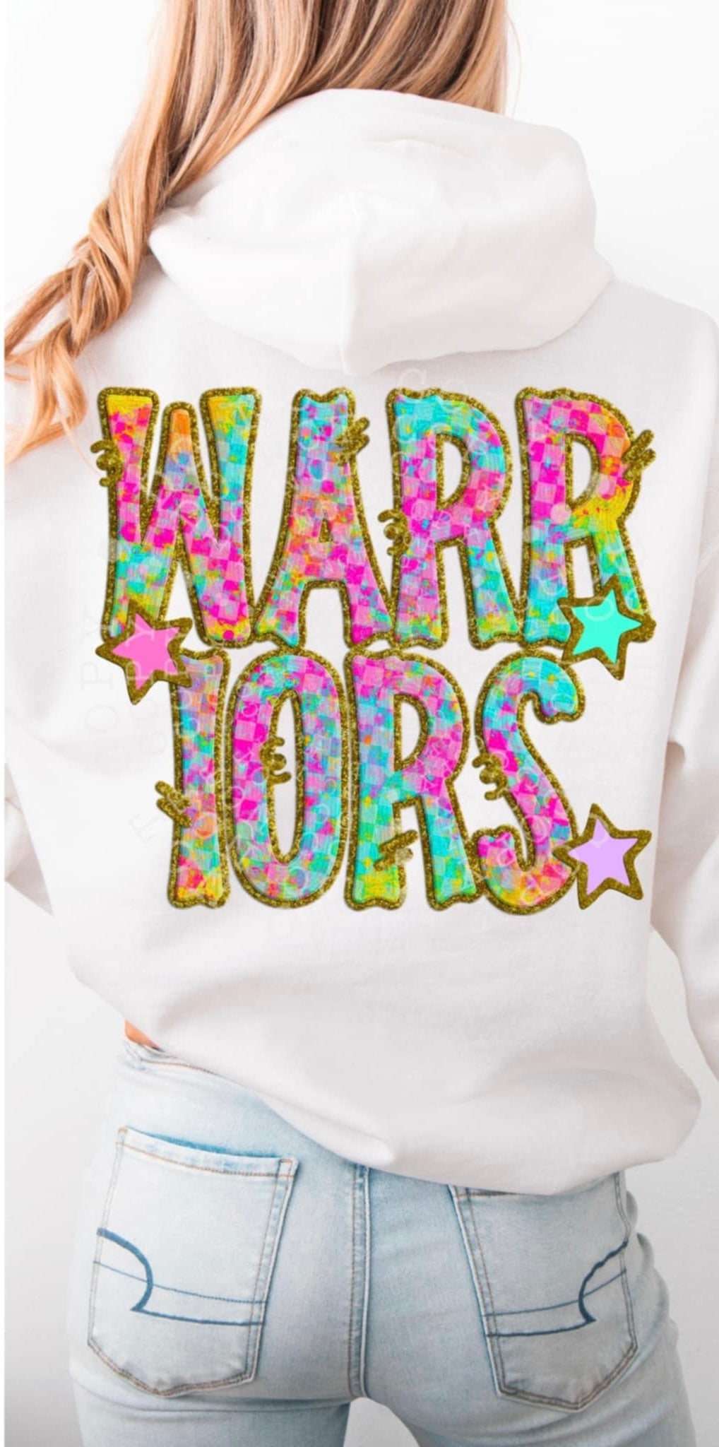 Warriors colorful checkered (C’s) 91497 DTF transfer