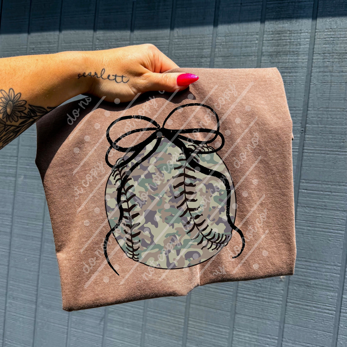Camo ball black thin bow (MZ) DTF Transfer