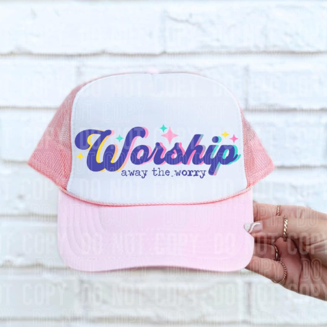 Worship purple font 99391 DTF transfer