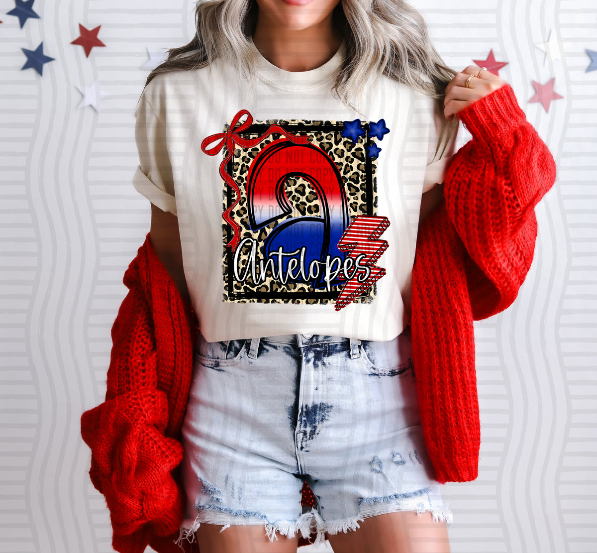 antelopes Star Spangled Sass Mascots (Caplinger) DTF transfer