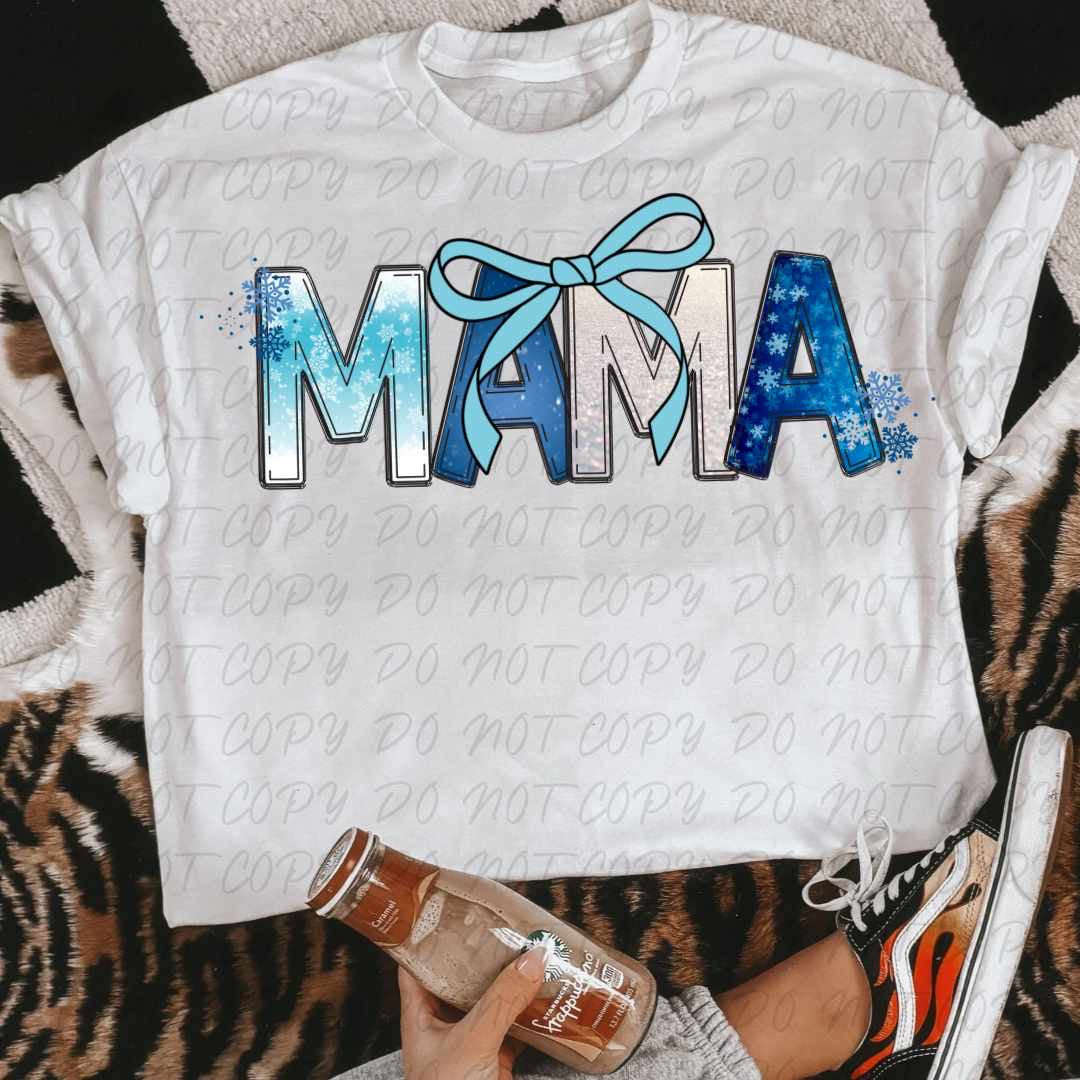 Mama blue wrapping paper font (VINTAGE) 64142 DTF transfer