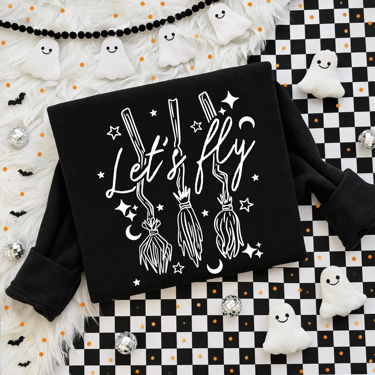 Let’s Fly brooms (white) (CSC) DTF Transfer