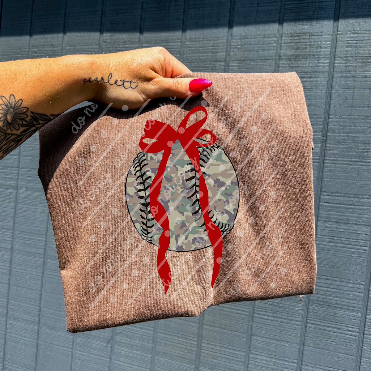 Camo ball red thick bow (MZ) DTF Transfer