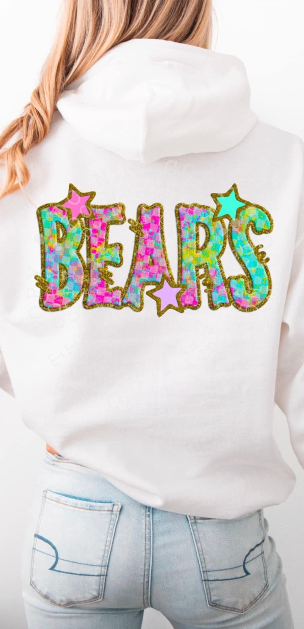 Bears colorful checkered (C’s) 91507 DTF transfer