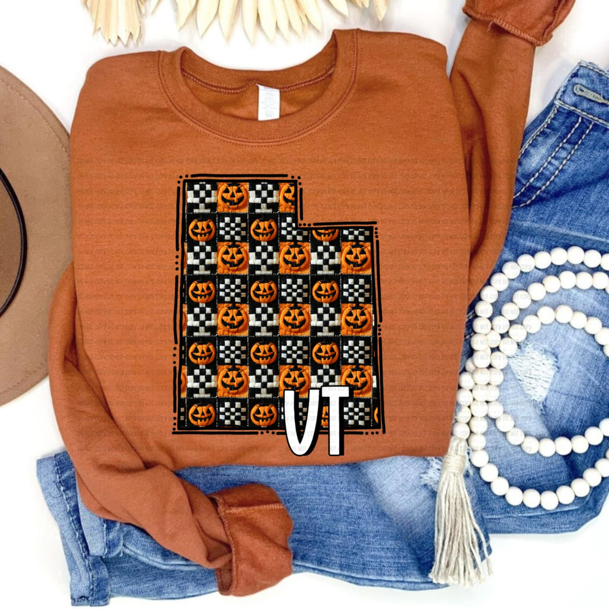 Utah pumpkin checker REVEL DTF transfer