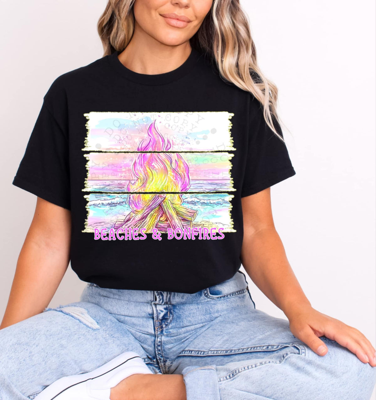 Beaches & bonfires 98280 DTF transfer