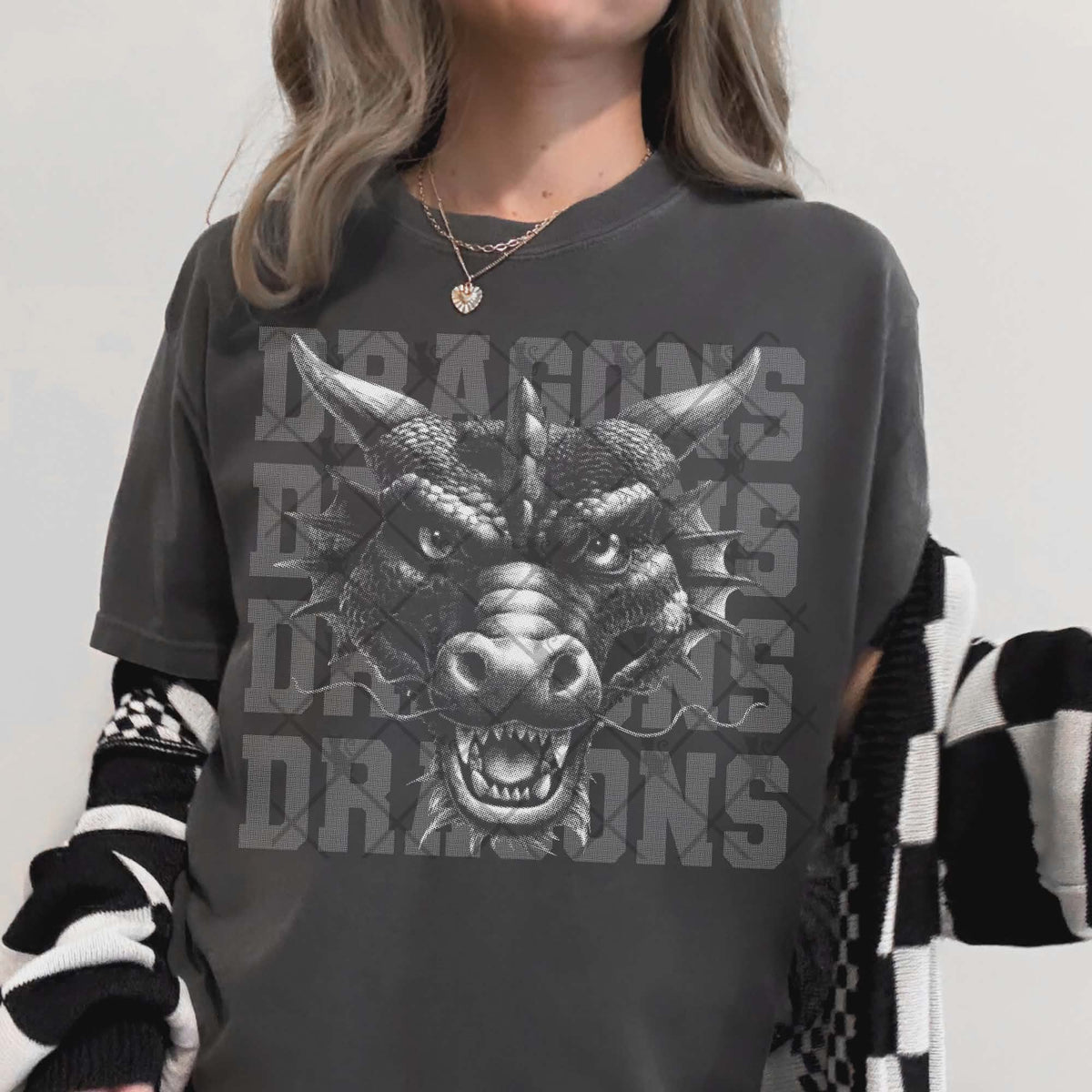 Dragons gray mascot (TTD) DTF transfer