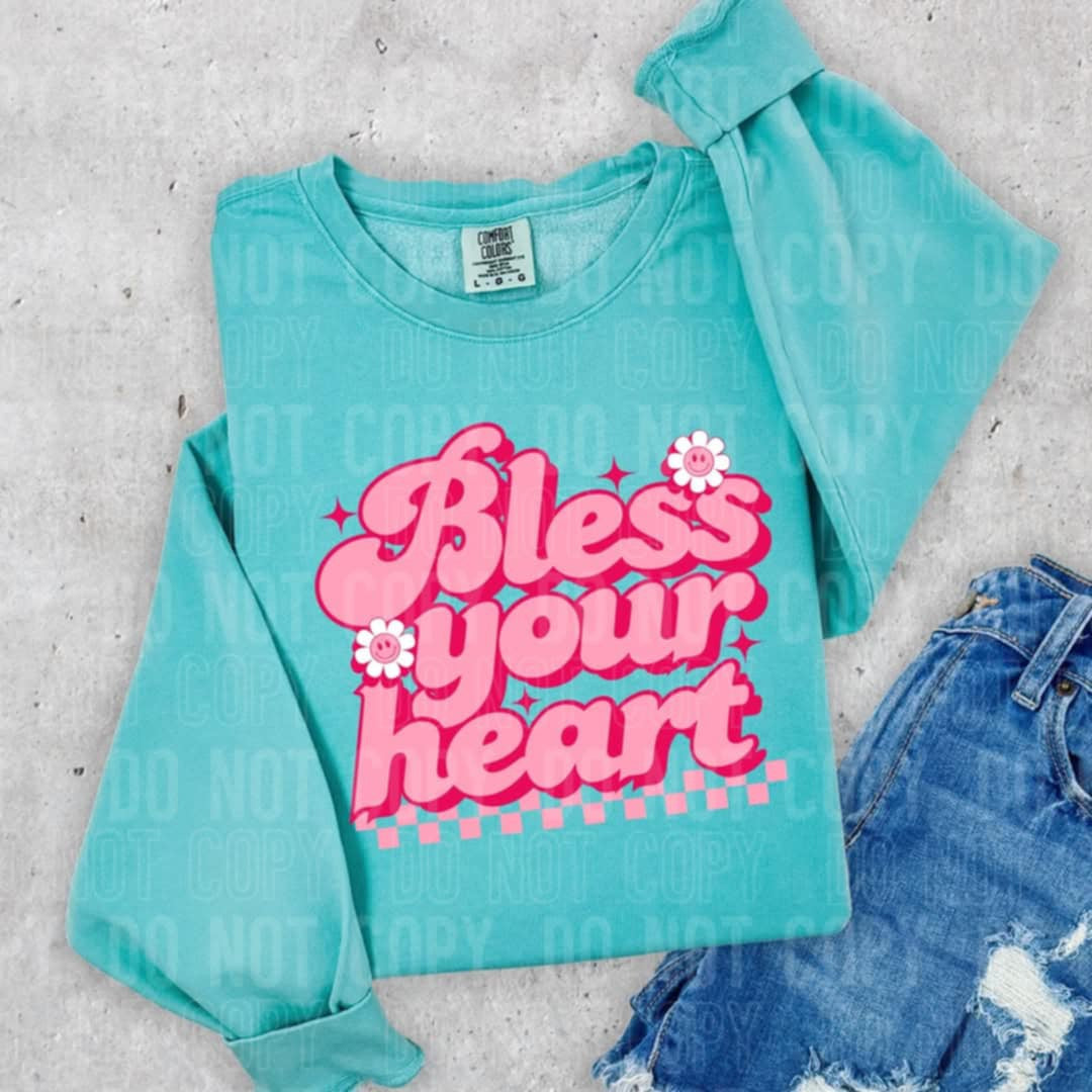 Bless your heart pink 106246 DTF transfer