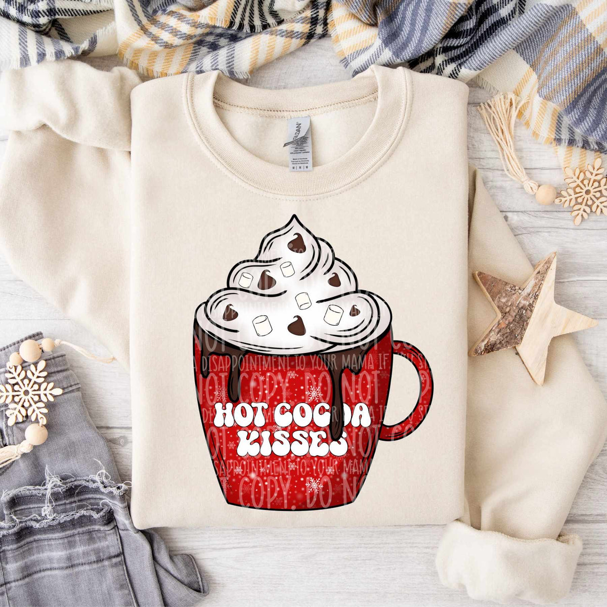 Hot cocoa kisses mug  (LANE) 62731 DTF transfer