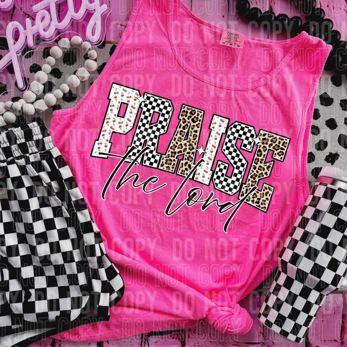 Praise the lord patterned 106916 DTF transfer