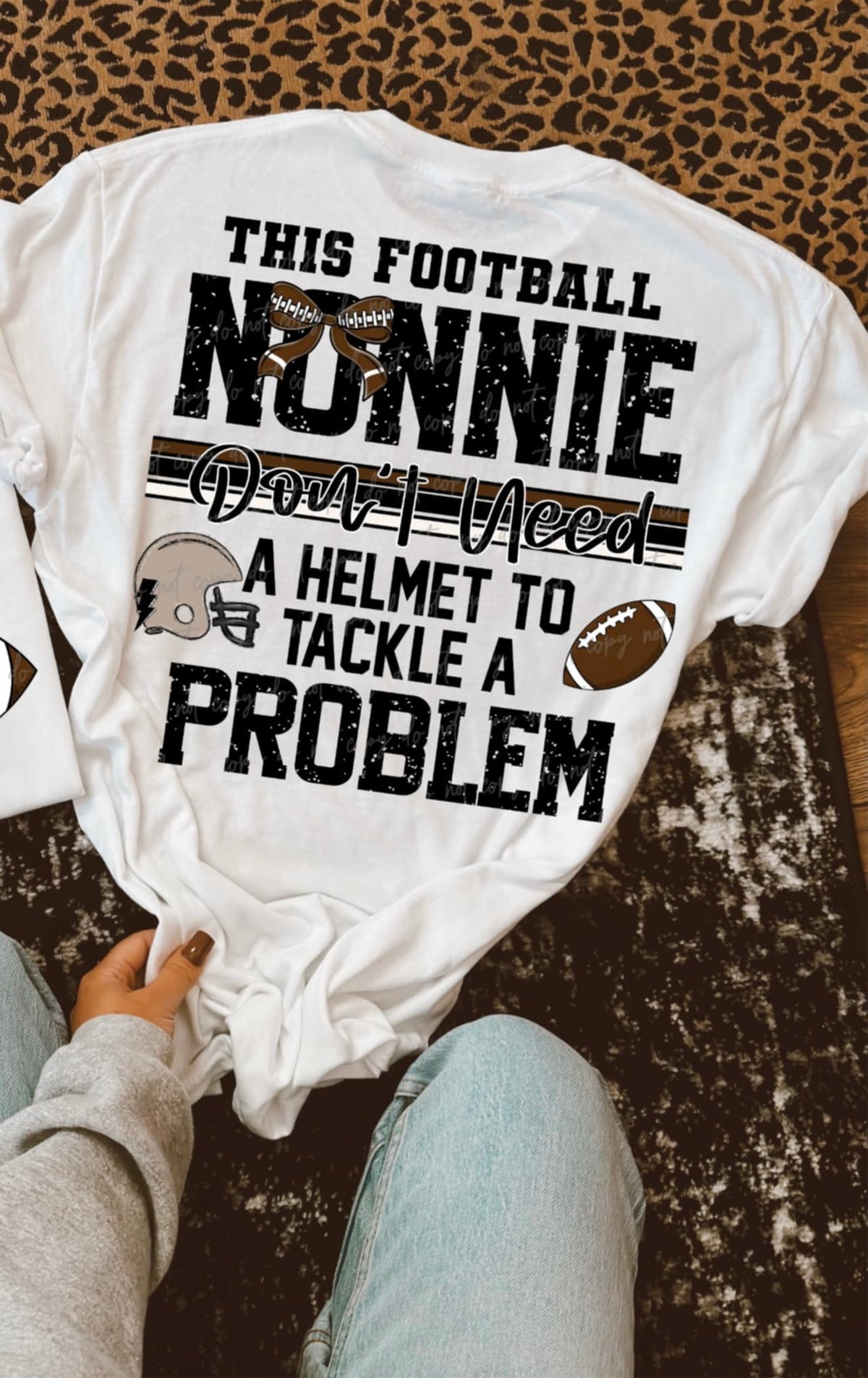 This football nonnie don’t need a helmet to tackle a problem BOW (VIRGO) 94465 DTF transfer