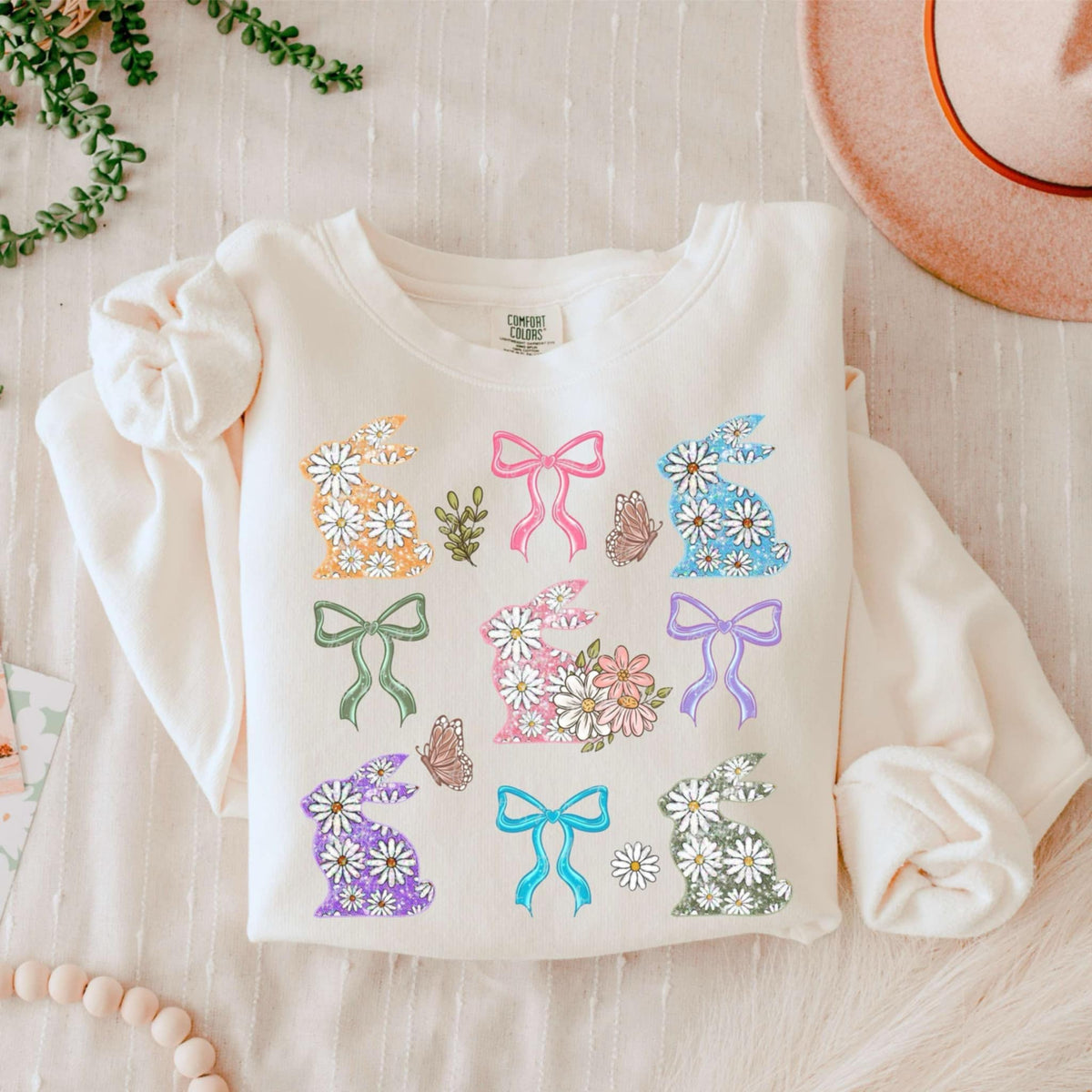 Floral bunny collage (VIRGO) 85184 DTF transfer