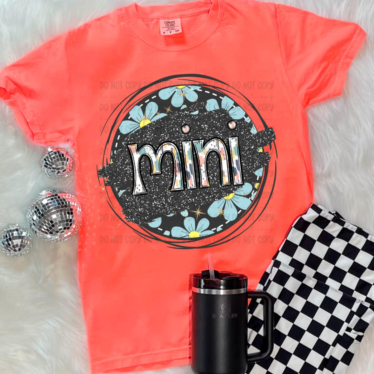 Mini blue flowers circle (Revel) 93927 DTF transfer