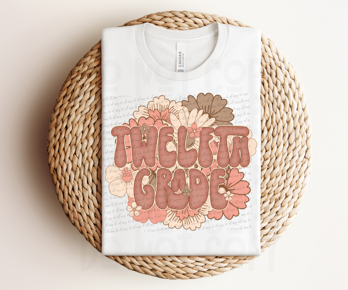 Twelfth Grade (pastel florals) 30868 DTF transfer