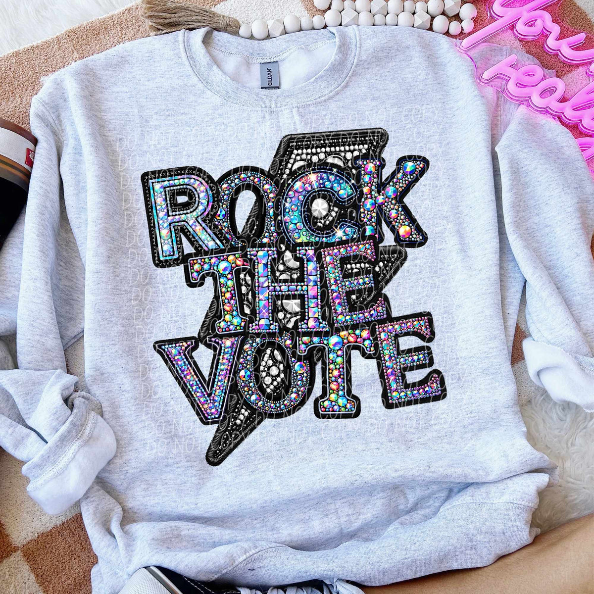 Rock the Vote (faux bedazzle) 30701 DTF transfers