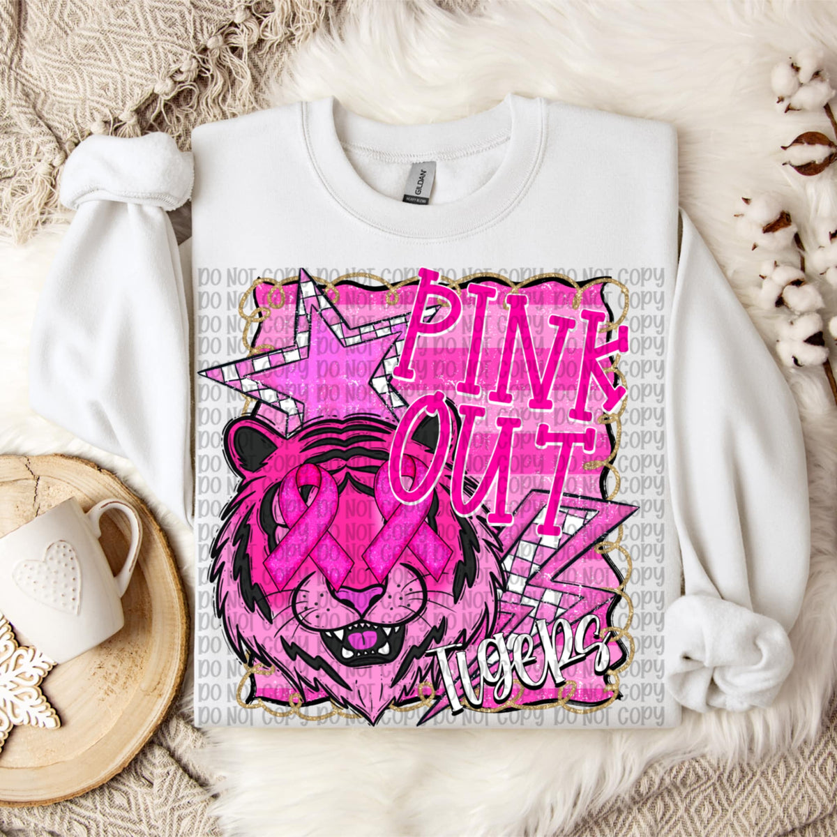 Pink out tigers (VP) 109885 DTF transfer