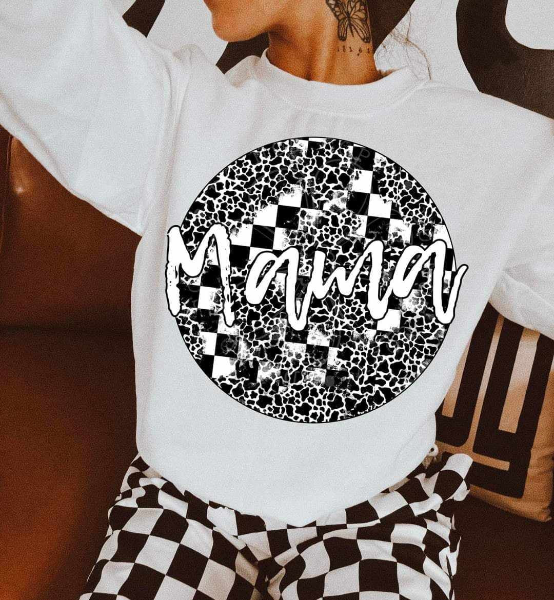 Mama black and white circle (LYTTLE) 64217 DTF transfer