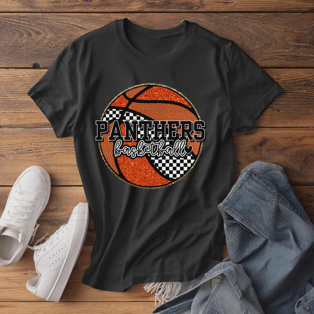 Panthers Checker Basketball (revel) DTF Transfer