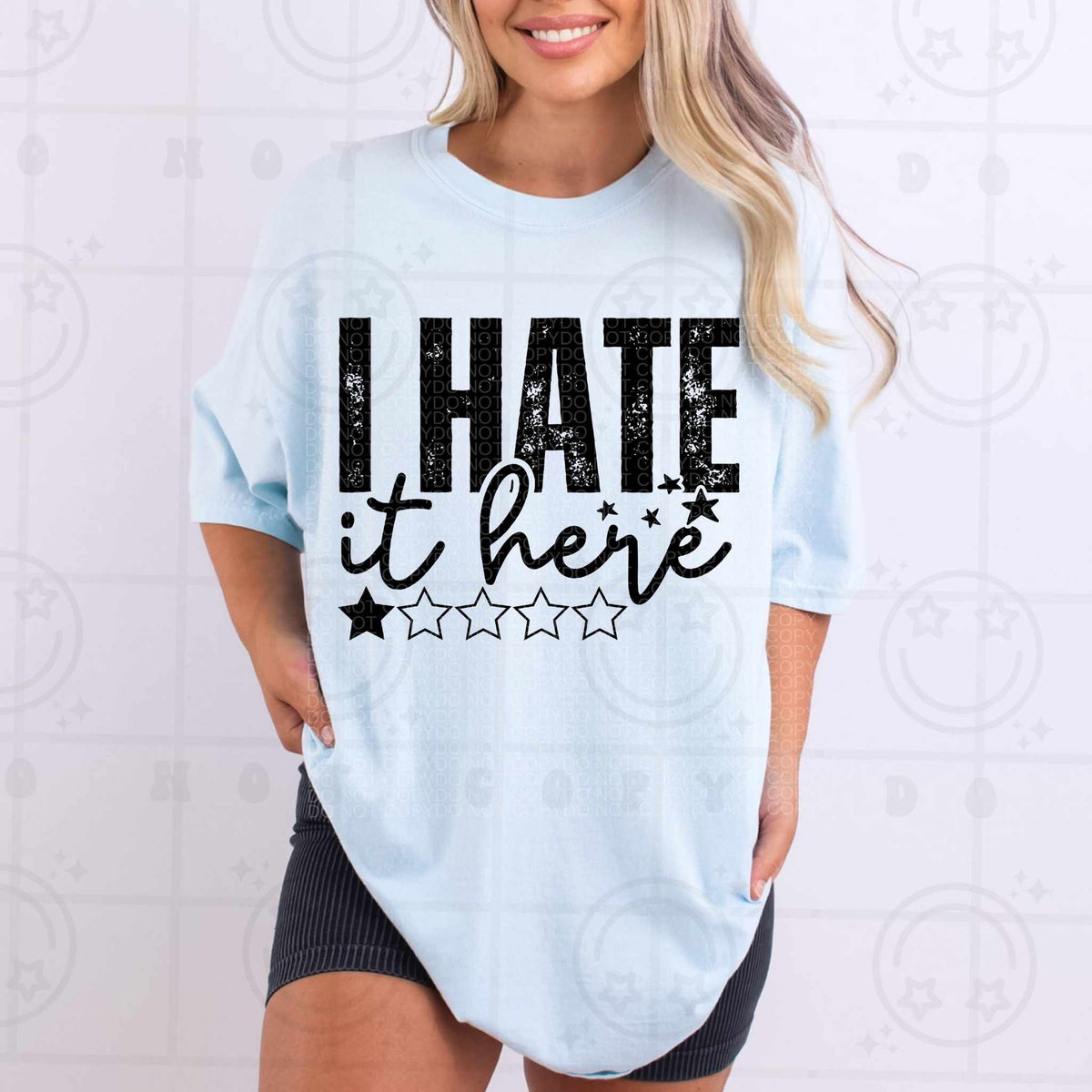I hate it here BLACK (HW) 79409 DTF transfer
