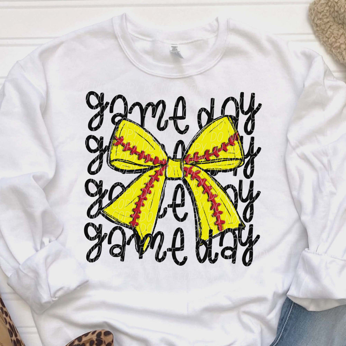 Game day softball bow (city) DTF transfer