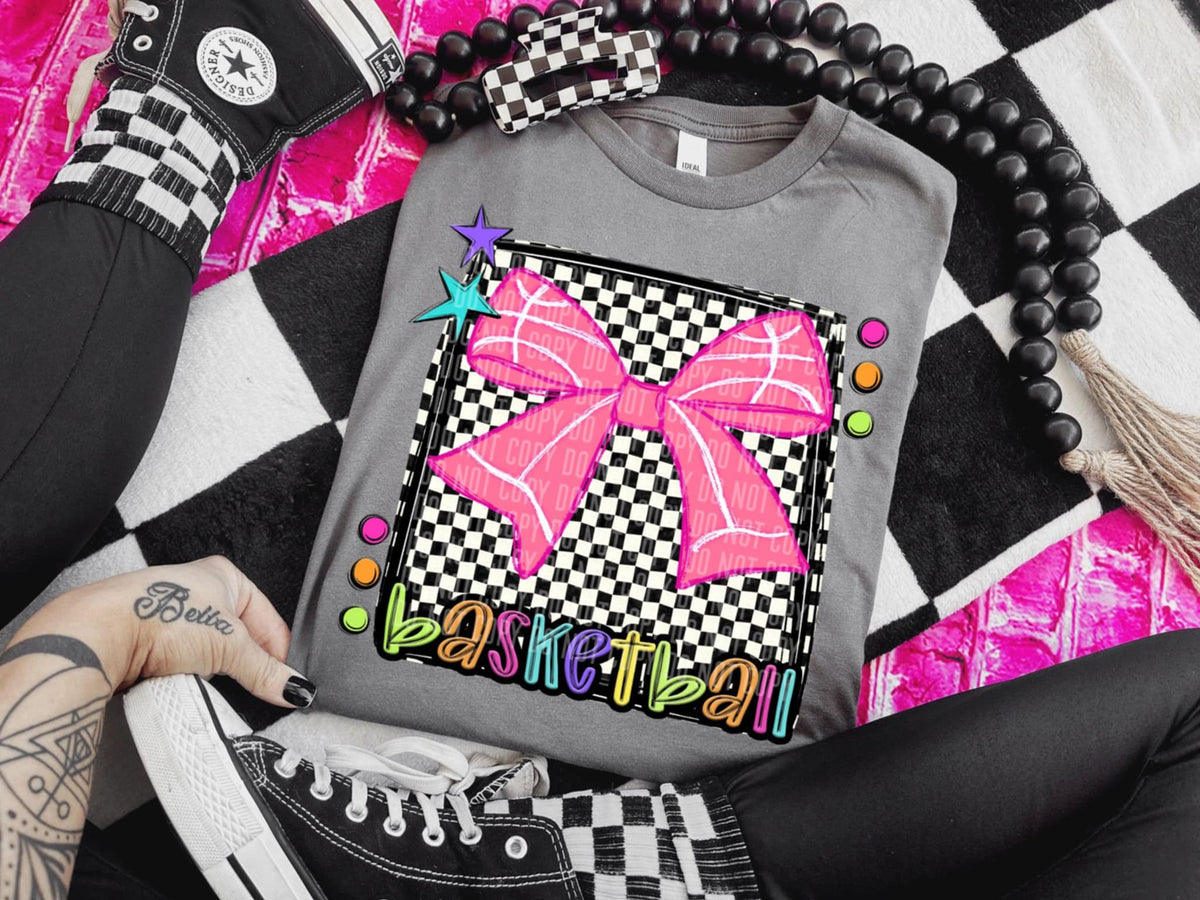 Basketball 2 checkered preppy bright (Caplinger) 91475 DTF transfer