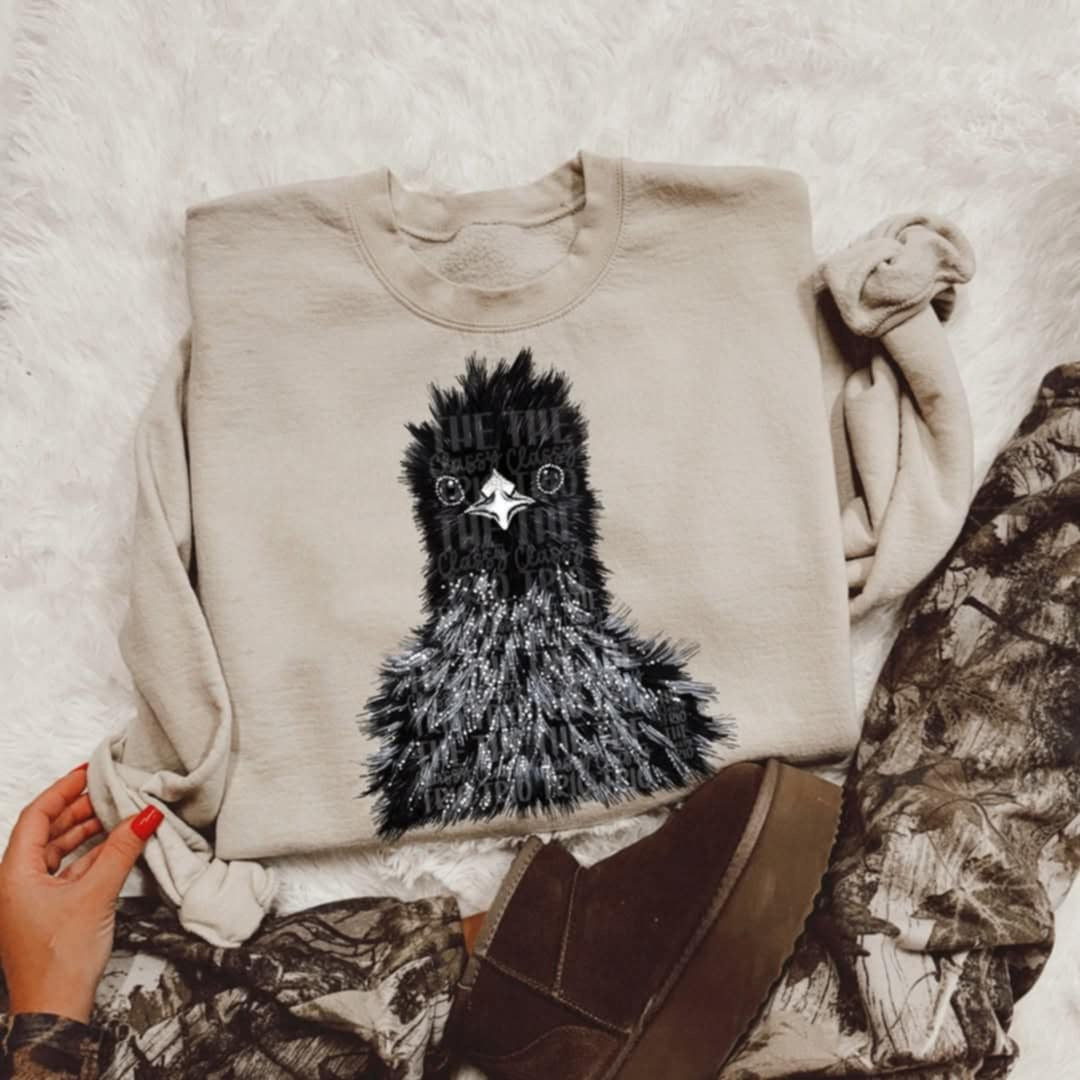 Rhinestone black chicken (Classy) 95278 DTF transfer