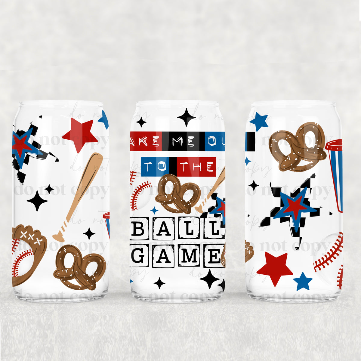 Take me out to the ballgame baseball (CSC) UV DTF WRAP