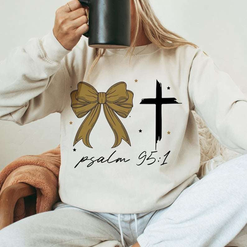 Gold bow and cross 67504 DTF transfer