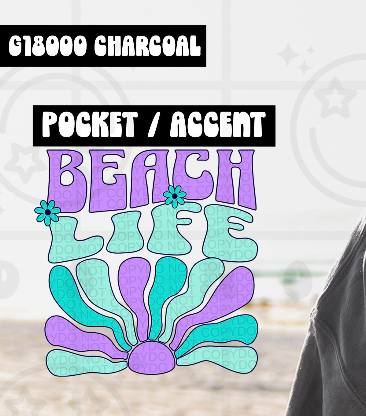Beach life pocket (HW) 99472 DTF transfer