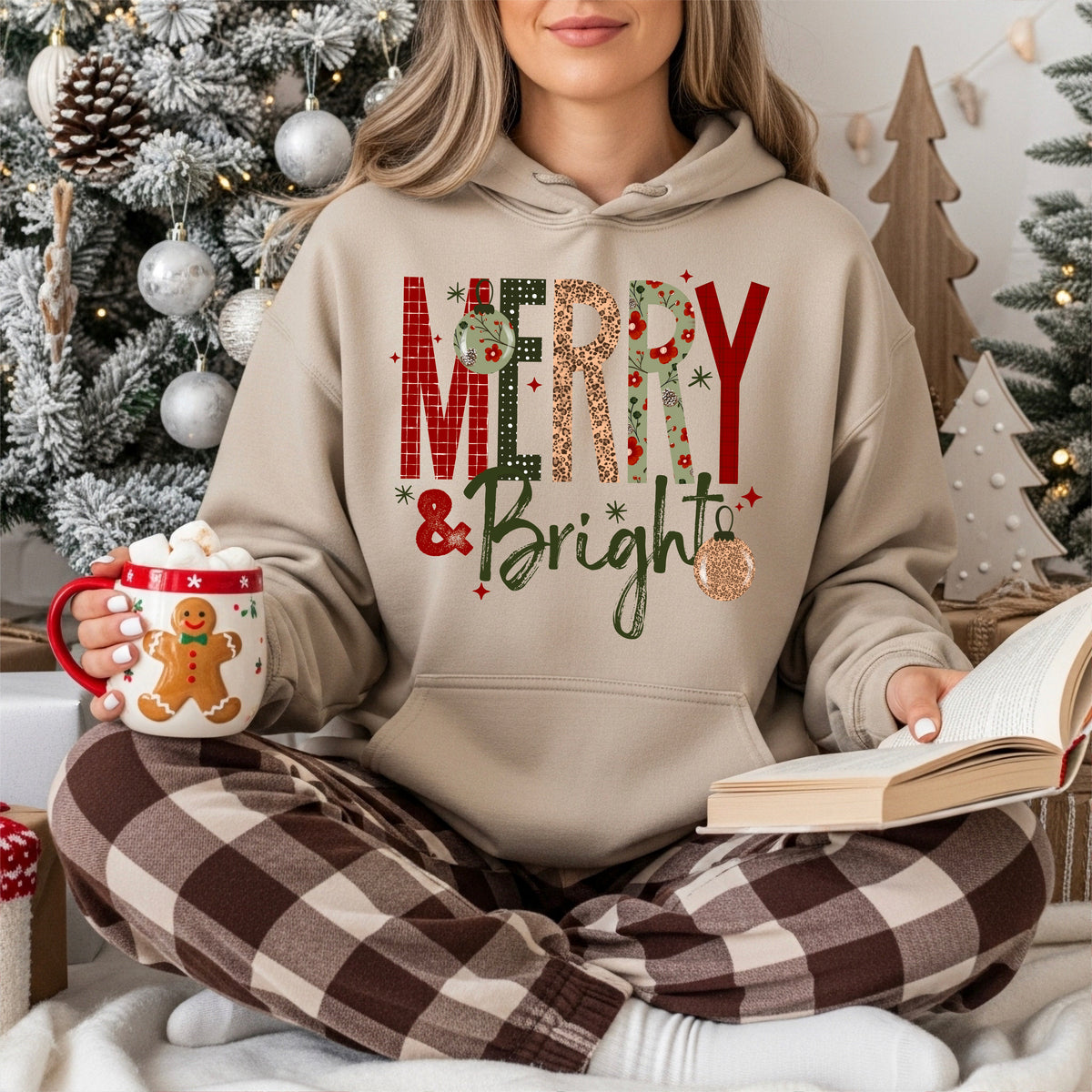 Merry and bright floral and leopard (csc) DTF Transfer