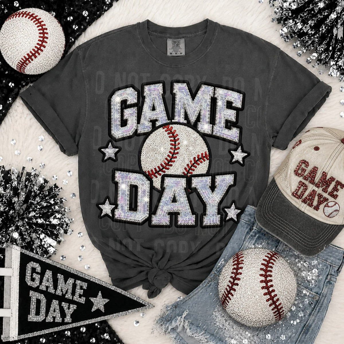Game day sequin baseball (SBB) Sunday Special DTF transfer