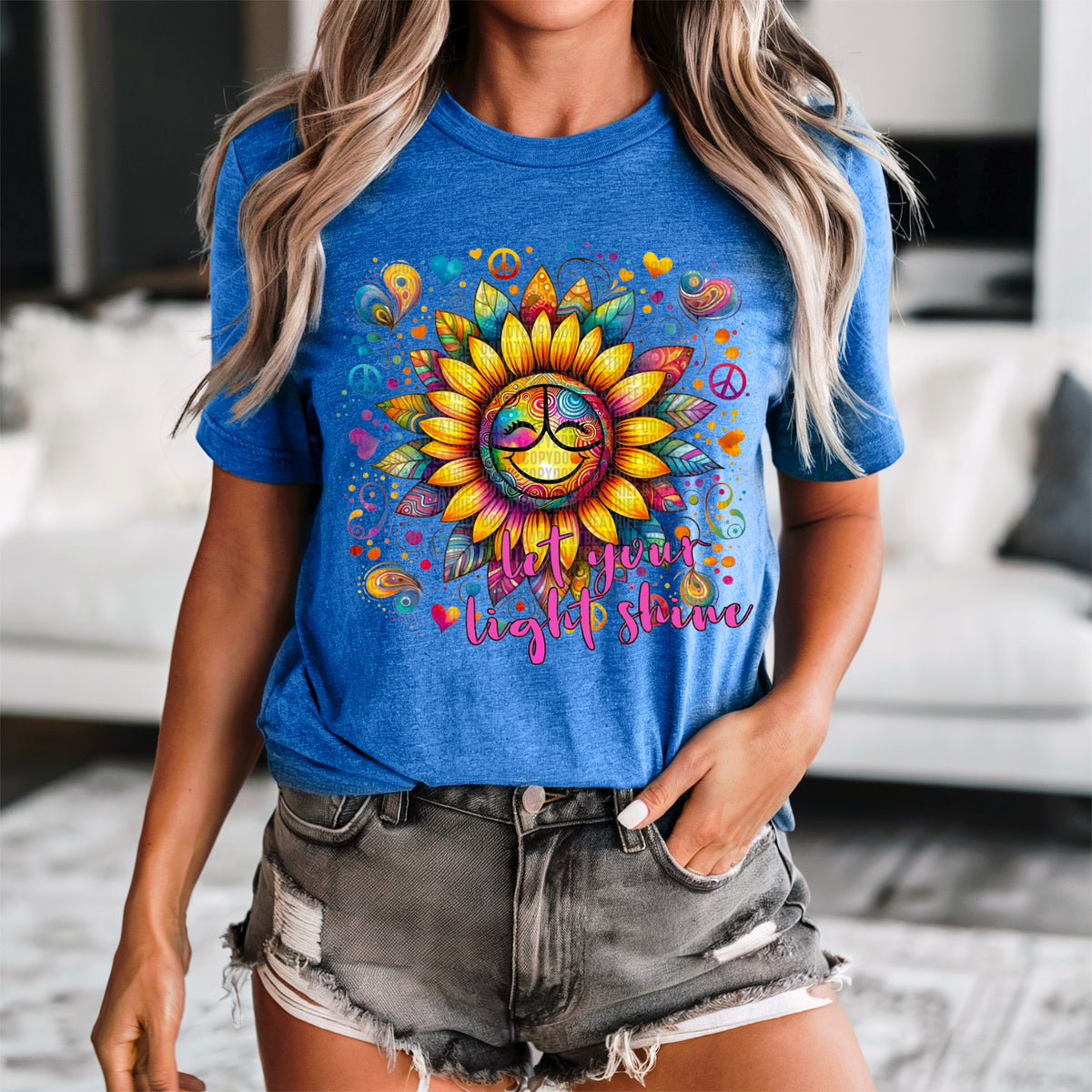 Let your light shine sunflower  91724 DTF transfer