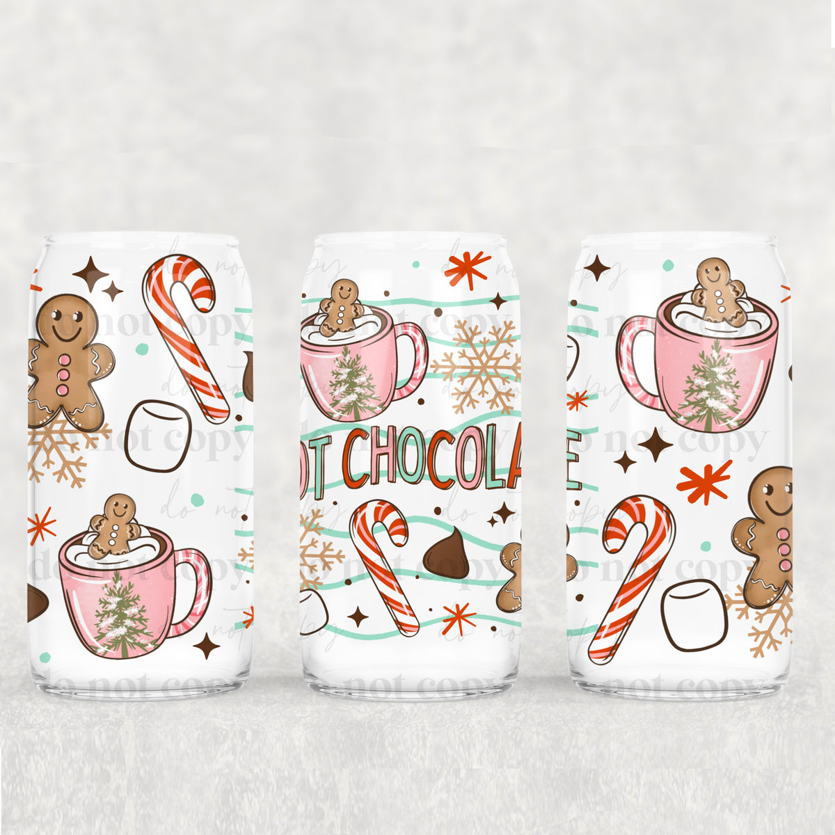 Hot chocolate wavy lines (csc) UV DTF WRAP