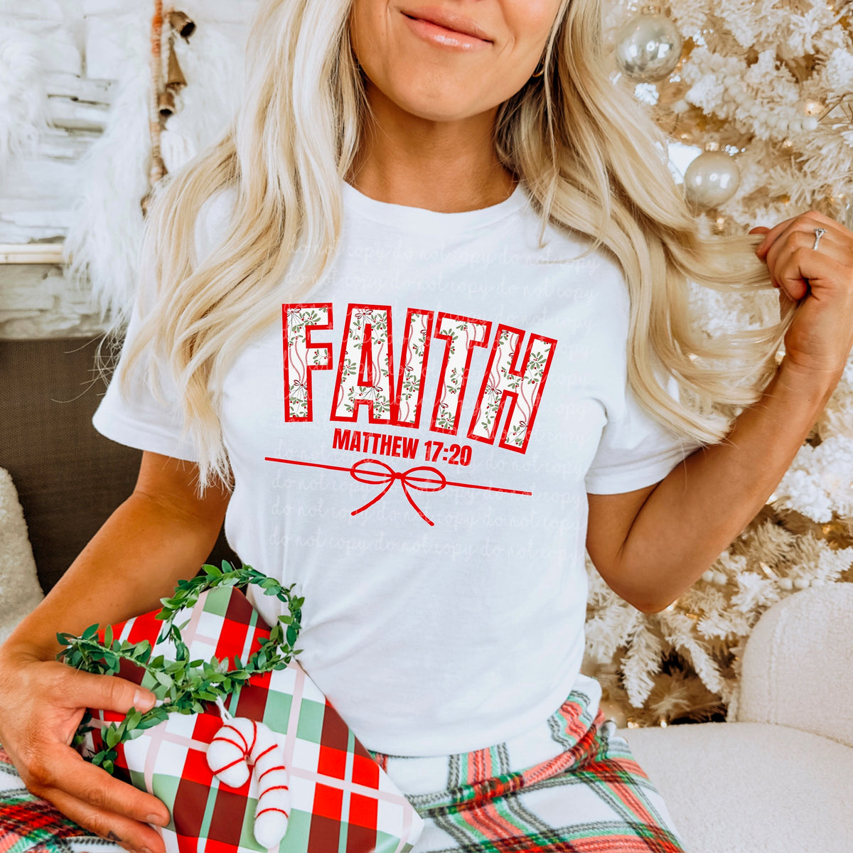 Faith Red Bow (MZ) DTF Transfer