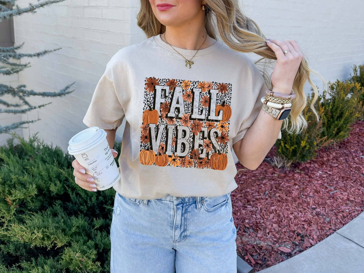 Fall vibes leopard background (PH) DTF Transfer