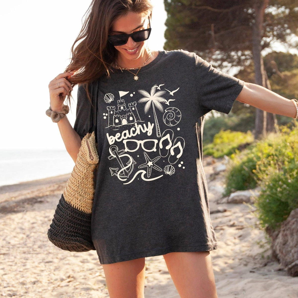 Beachy with sandcastle CREAM (CSC) DTF Transfer