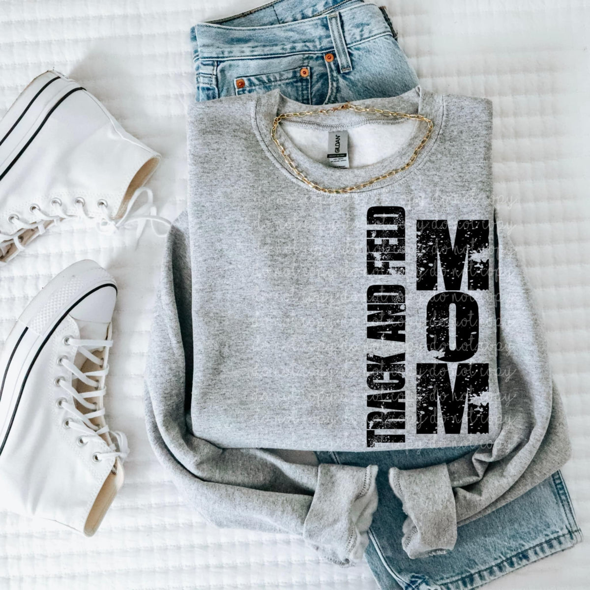 Track and field mom vertical grunge 93198 DTF transfer
