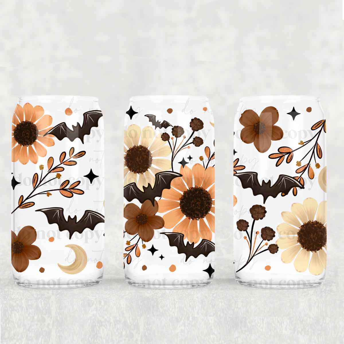 Brown bat florals (CSC) UV DTF Transfer