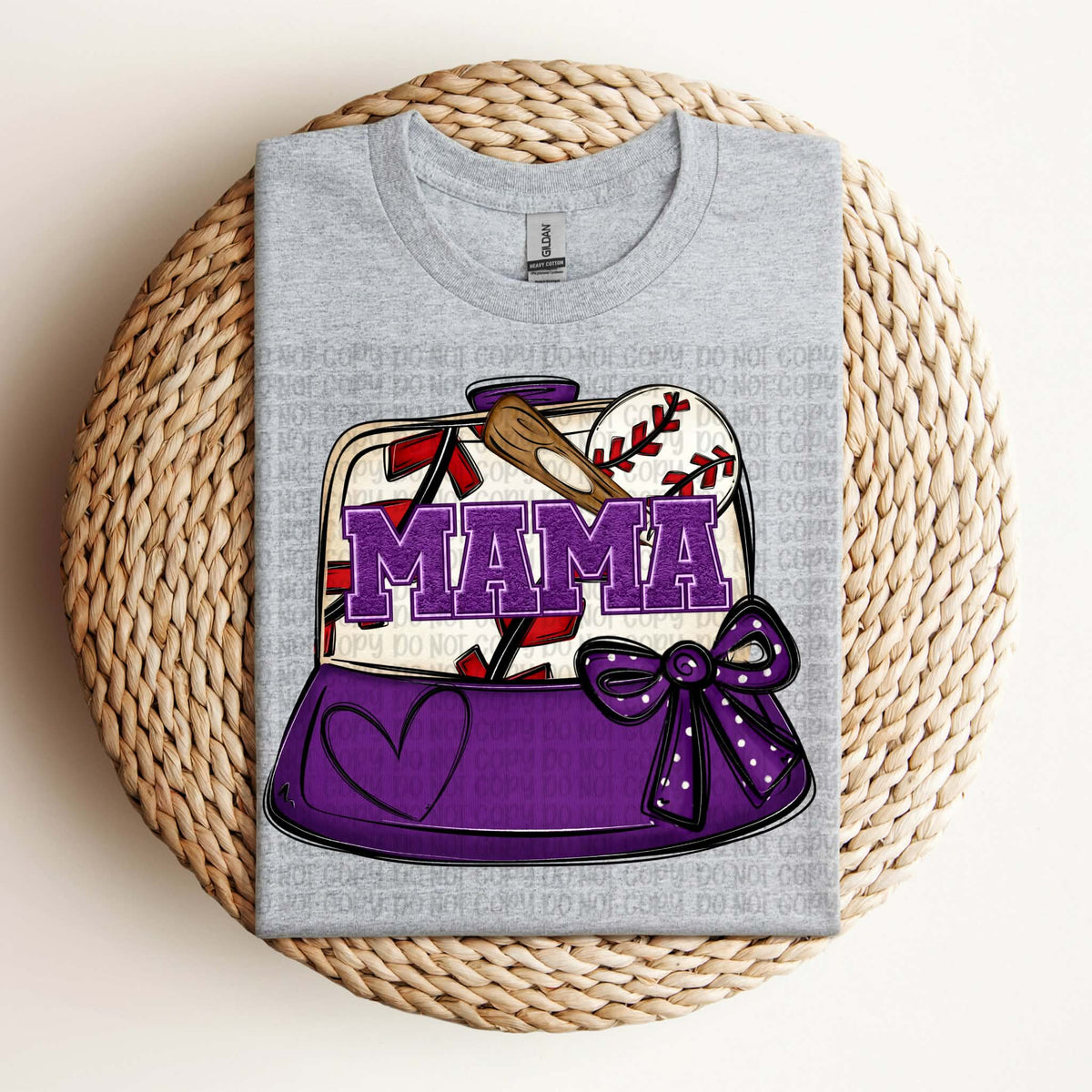 Baseball Mama Hat (purple) (VP) DTF Transfer