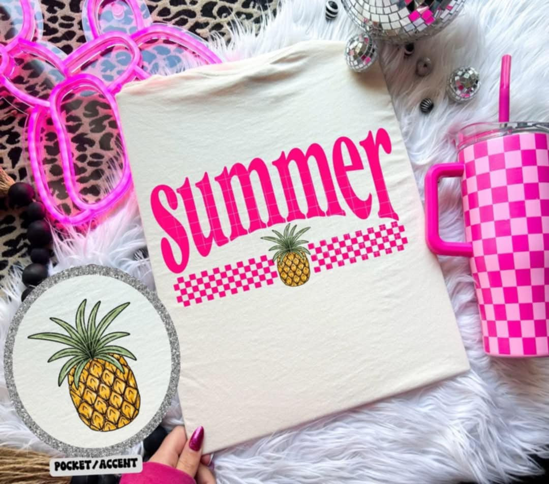 Summer with pineapple BACK (Linda) 106655 DTF transfer