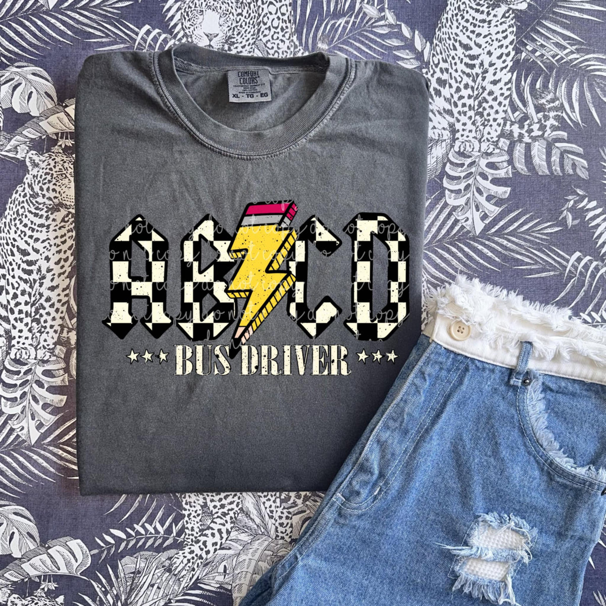 Bus Driver ABCD checker MMD DTF transfer