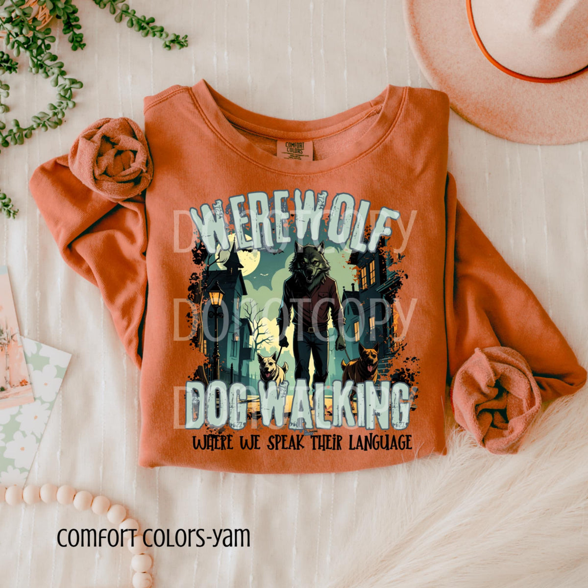 Werewolf Dog Walking CSG DTF transfer